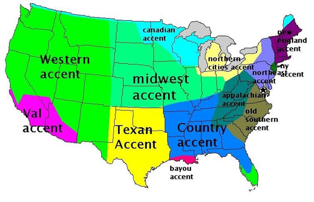 Acentos de inglés en USA